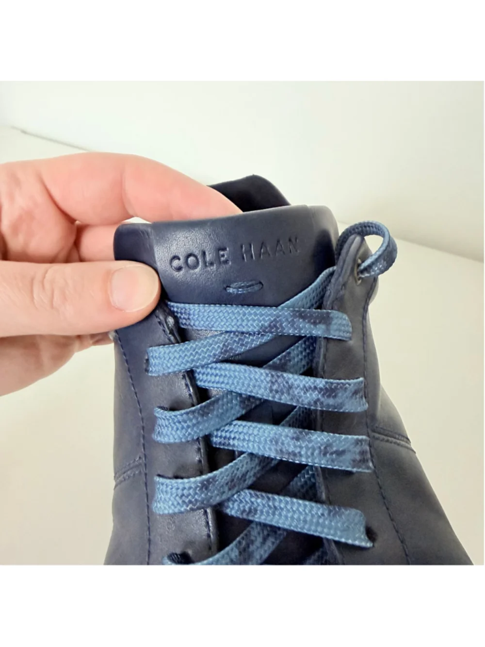 Cole Haan Grand OS Reagan Navy Blue Leather Sneakers Men's Size 12